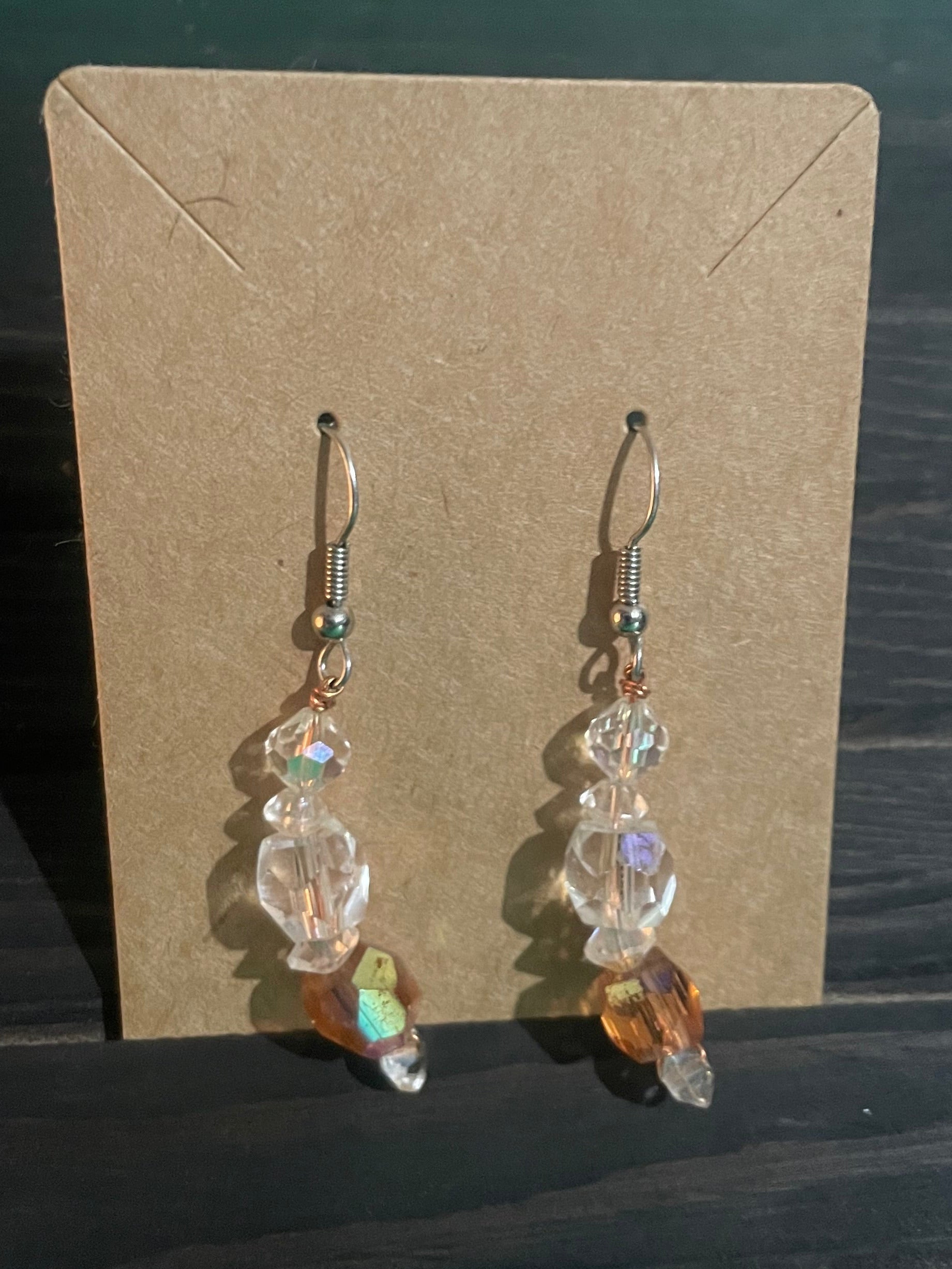 White Bead ear rings